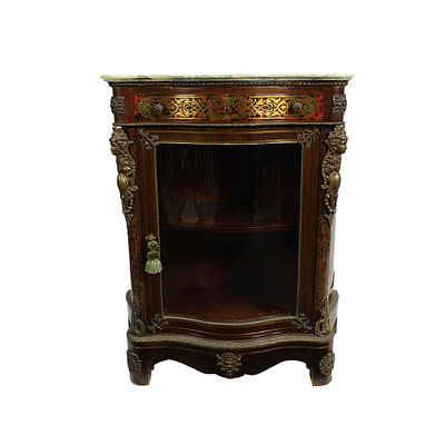 PICCOLA VETRINA DI GUSTO BOULLE - PICCOLA VETRINA DI GUSTO BOULLE in legno di palissandro con 