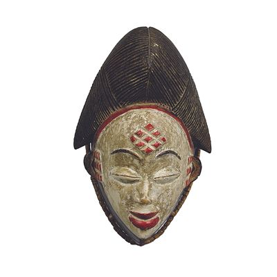 MASCHERA FRONTALE OKUYI - MASCHERA FRONTALE OKUYI in legno policromo utilizzata per cerimonie 