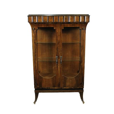 BELLA VETRINA DECO' - BELLA VETRINA DECO' in legno di noce e legno ebanizzato di forma a pagoda 
