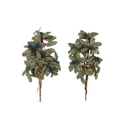COPPIA DI PICCOLE PALME - COPPIA DI PICCOLE PALME realizzata con corallini di vetro e pasta di 