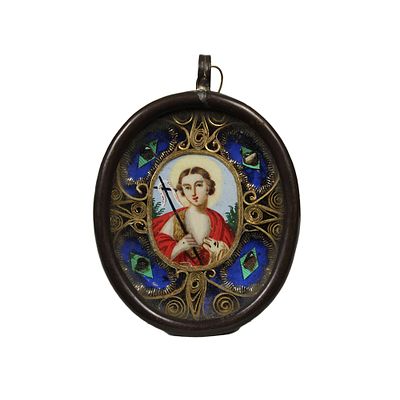 RELIQUIARIO CON MINIATURA - RELIQUIARIO CON MINIATURA raffigurante San Vito Martire dentro 