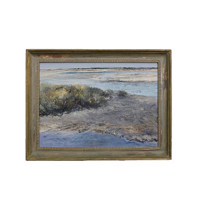 OLIO SU TELA - OLIO SU TELA raffigurante il lago &eacute;tang de Vaccar&egrave;s come da dedica 