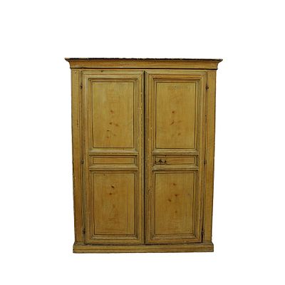 ARMADIO A DUE ANTE - ARMADIO A DUE ANTE in legno di abete laccato a finto legno Sicilia XIX secolo 