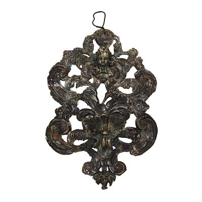 ACQUASANTIERA BAROCCA - ACQUASANTIERA BAROCCA in argento sbalzato e finemente cesellato con 