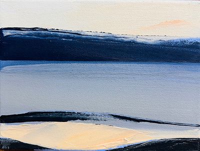 Колганова Вера. &laquo;Край воды&raquo;. 2023 год. Холст, масло. 18 &times; 24 см. Куршская коса – место силы 