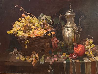 Кудрин Виктор Петрович (1925-1999). &laquo;Натюрморт с виноградом&raquo;. 1983 год. Холст, масло. 61 &times; 81 