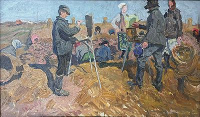 Братья Ткачевы Сергей Петрович (1922-2022) и Алексей Петрович (1925-2025). Эскиз к картине 