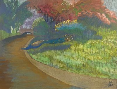 Алавердова Ирина Робертовна (1974-2021). &laquo;Парк Богатель&raquo;. 2018 год. Бумага, пастель. Размер 