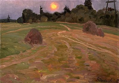 [СТУДИЯ ГРЕКОВА] Дмитриевский Виктор Константинович (1923-2006). &laquo;Луна взошла&raquo;. 1960 год. Холст 