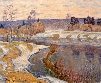 [СТУДИЯ ГРЕКОВА] Дмитриевский Виктор Константинович (1923-2006). &laquo;Весна на Десне&raquo;. 1996 год. 