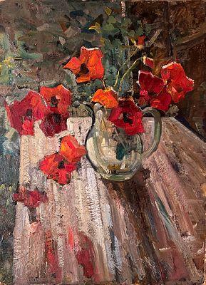 Севостьянов Геннадий Кириллович (1938-2003) (Предположительно). &laquo;Маки&raquo;. 1990-е г. Оргалит 