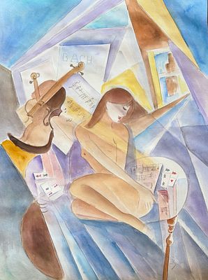 Варламова Людмила Васильевна (род. 1951). &laquo;Рапсодия&raquo;, 2025 год. Бумага, акварель. 71 &times; 53 см. Л 