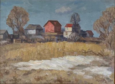 Гландин Леонид Алексеевич (род. 1955). &laquo;Апрель тающий&raquo;. 2003 год. Холст, масло. 30 &times; 40 см. В 