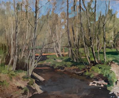 Сергеев Николай Сергеевич (1908-1989). &laquo;Весна идёт&raquo;, 1971 год. Оргалит, масло. 45 &times; 55 см. . Сер 