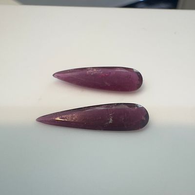 זוג אבני חן טורמלין רובילייט טבעית 3.32 קראט