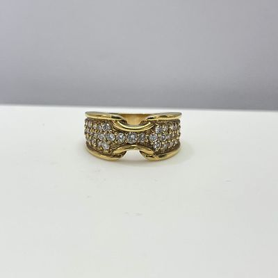 טבעת זהב צהוב 18K משובצת יהלומים טבעיים 0.70 קראט צבע F נקיון VS מק"ט 118. טבעת זהב צהוב 18K 