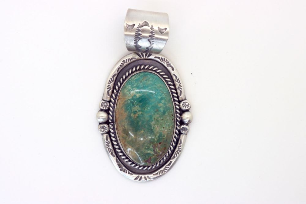 Lot 16: Navajo D. Secatero King Manassa Turquoise Pendant
