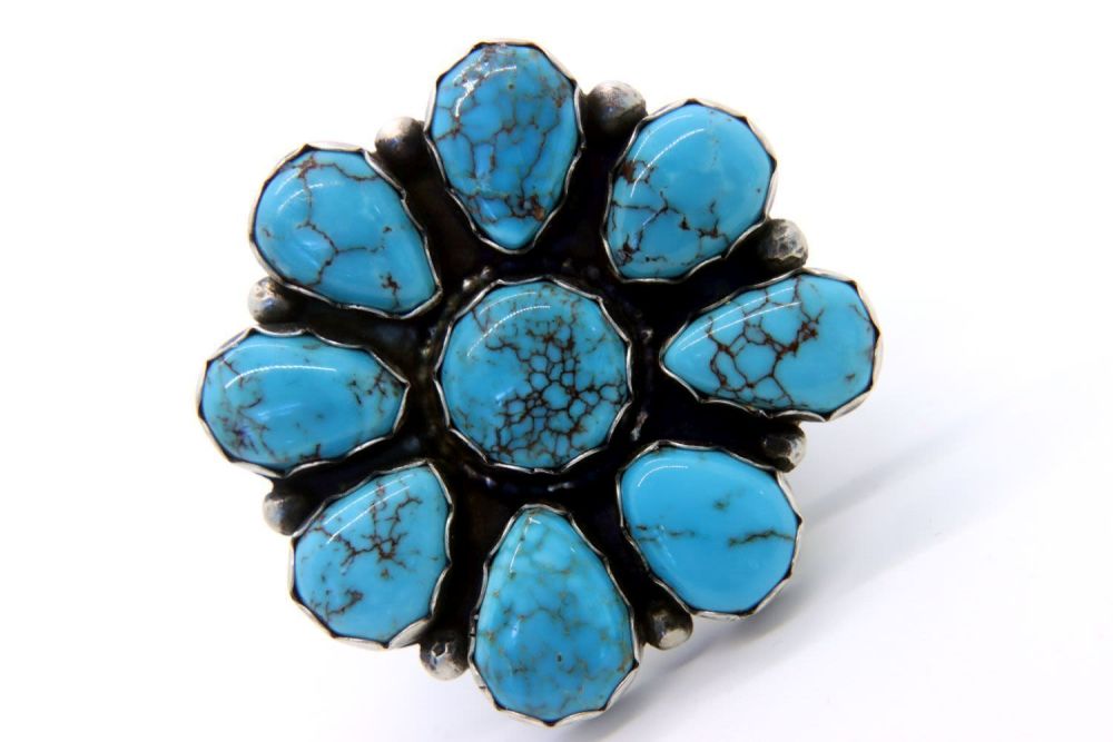 Lot 36: Navajo Master Blaine Yellowhorse Turquoise Ring