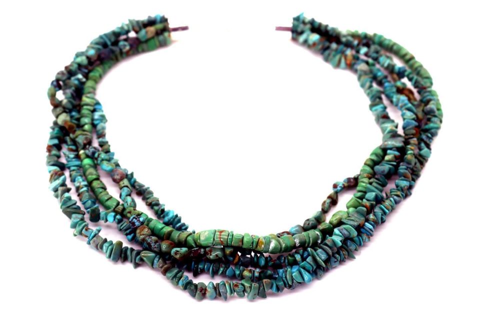 Lot 42: Navajo Beautiful AAAA Royston 5 strand Necklace