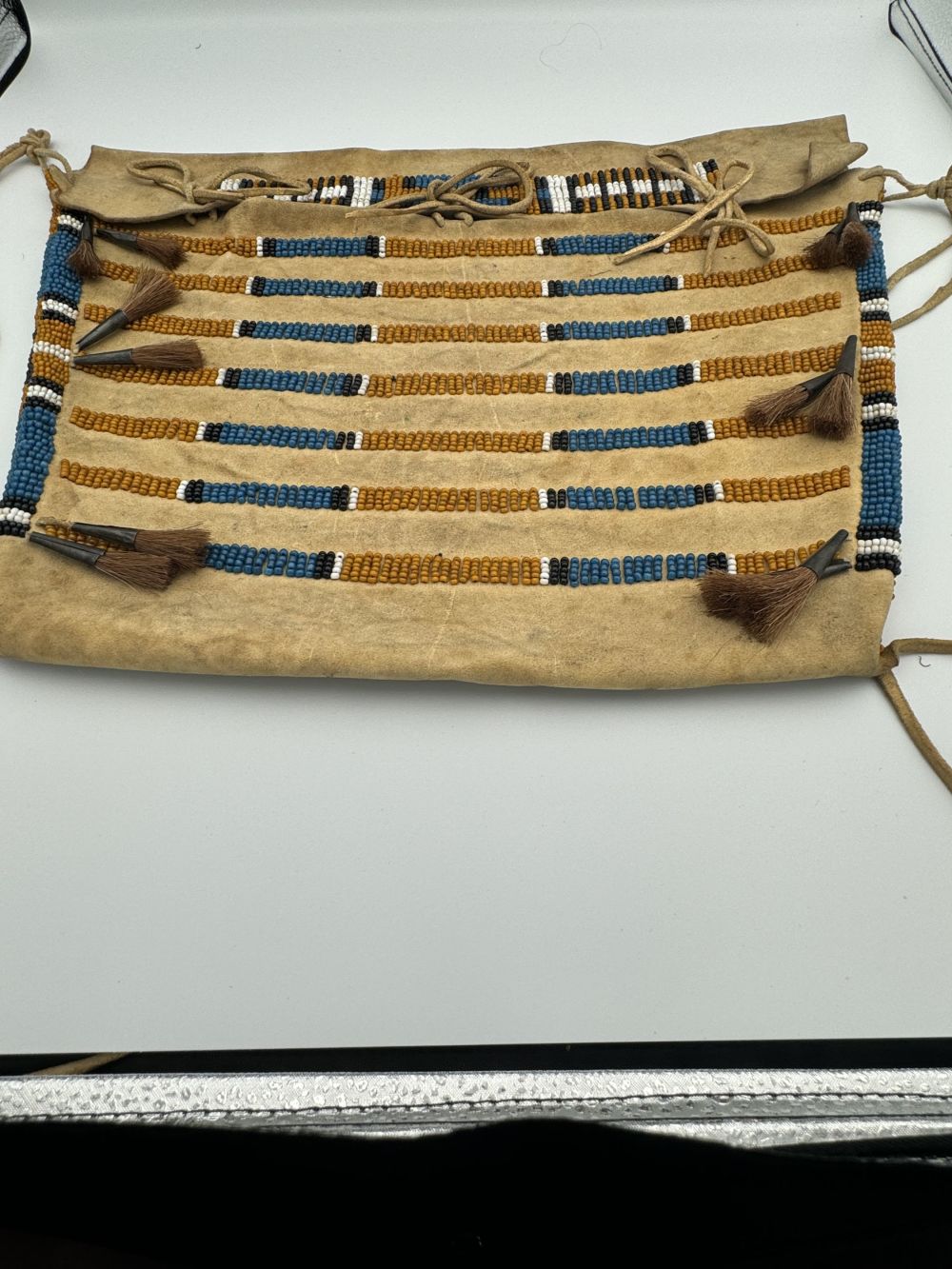 Lot 50: Lakota Sioux Beaded Teepee Bag Circa. 1890
