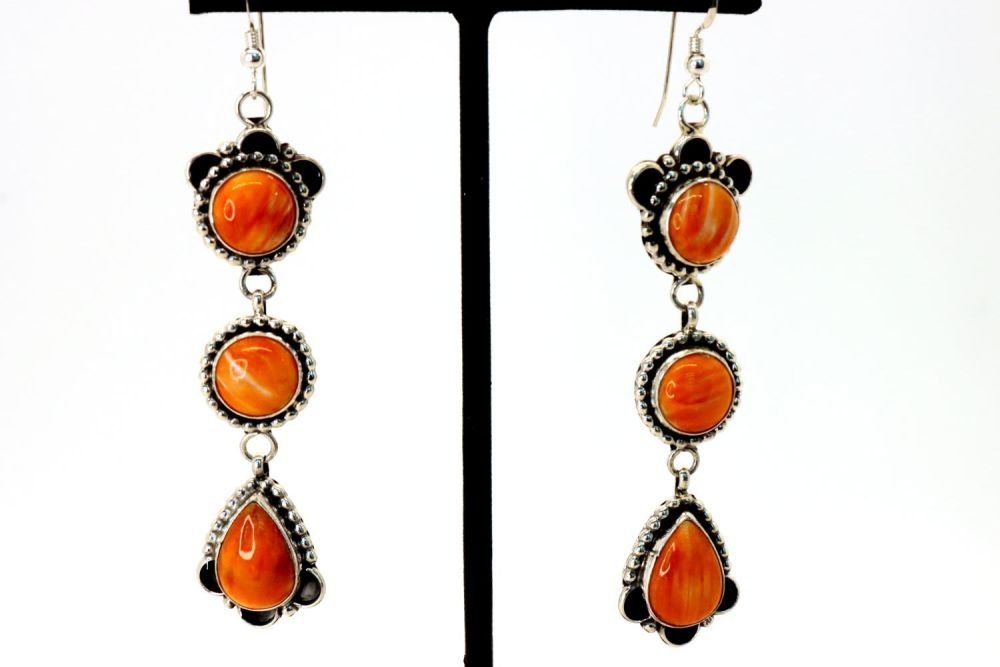 Lot 56: Navajo Bahe Abelline Spiny Oyster Earrings
