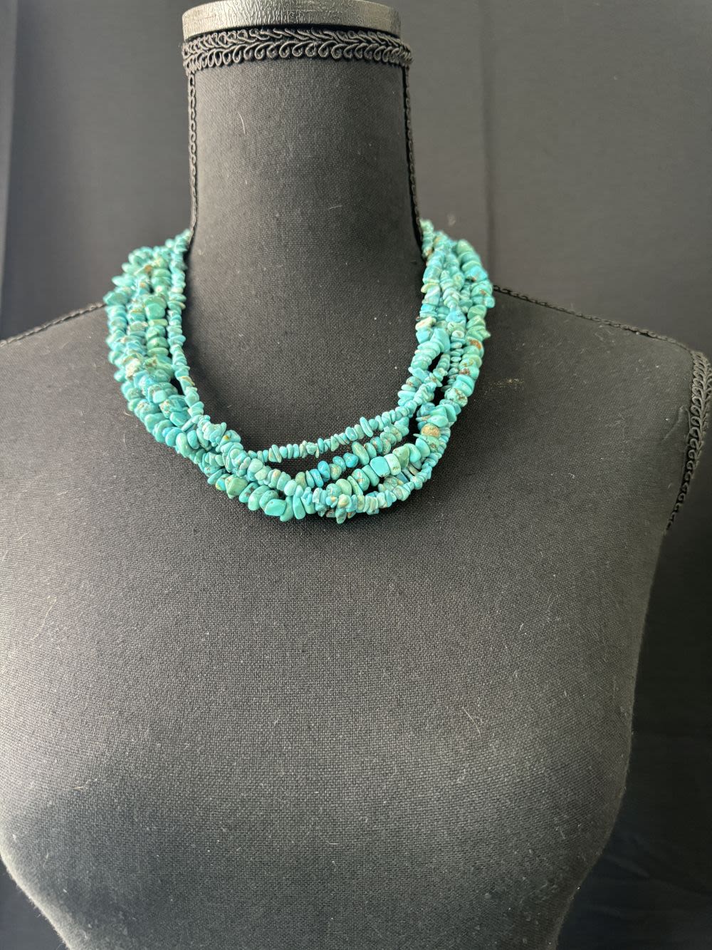 Lot 69: Kingman Turquoise Five Strand Necklace