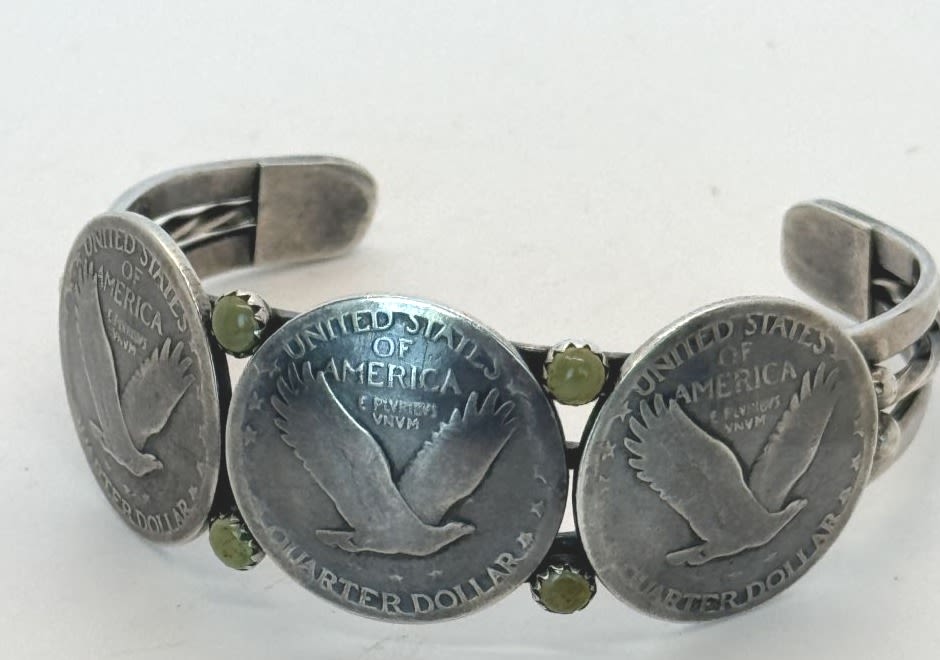 Lot 81: Vintage Navajo Quarter Dollar Cuff