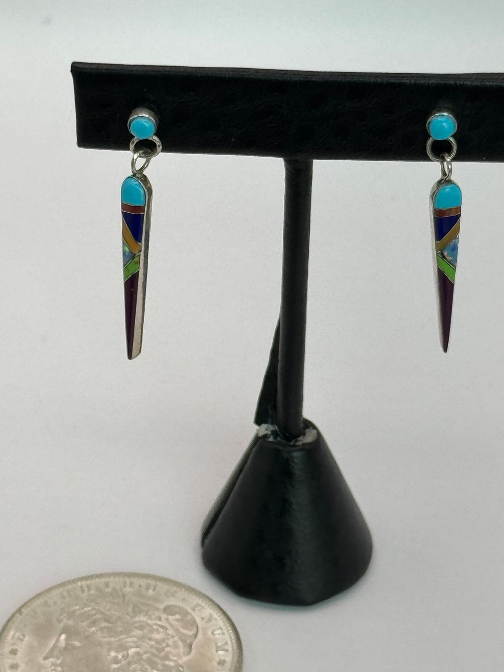 Lot 9: Native American Channel Inlay Post Earrings
