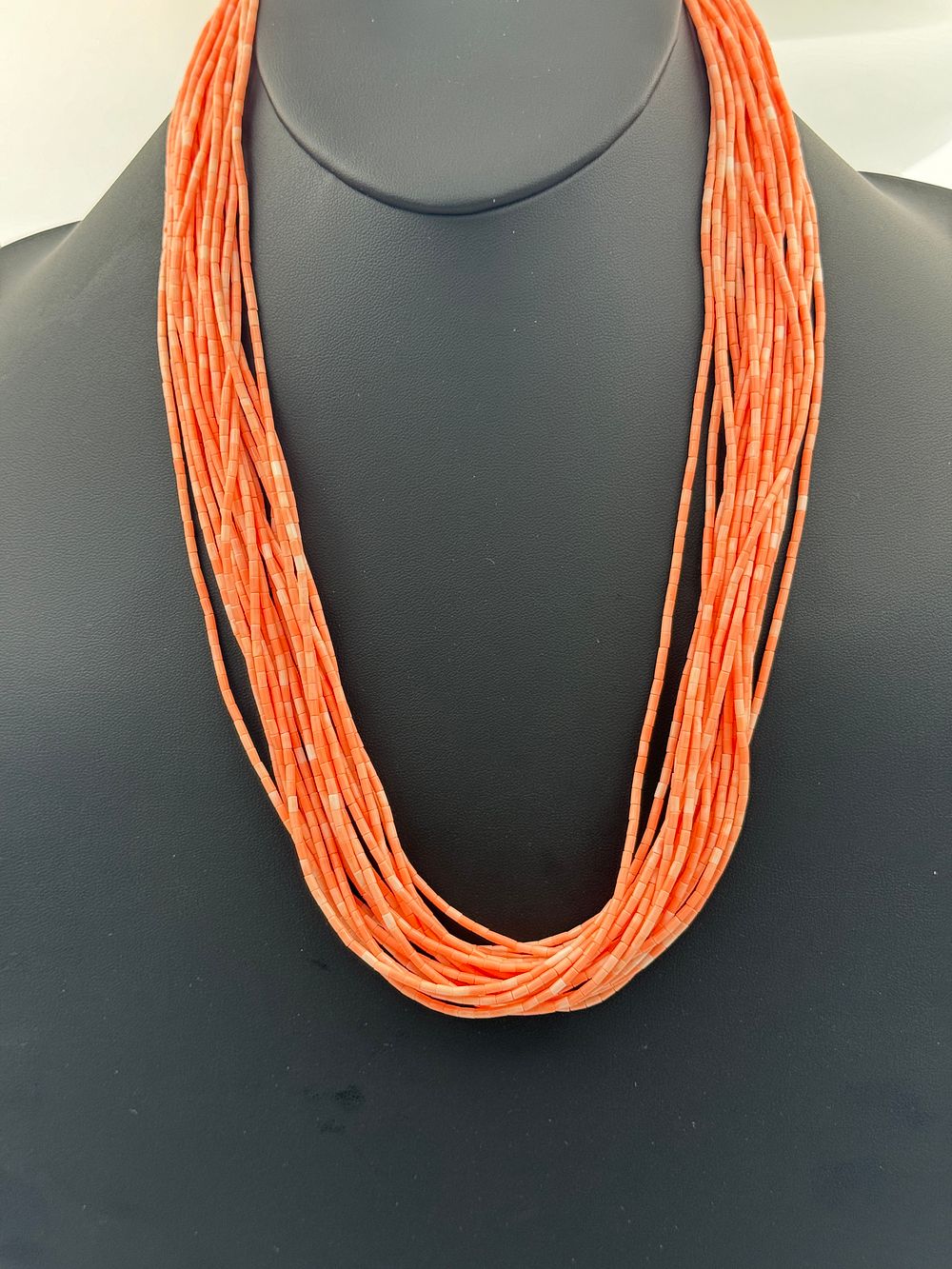 Lot 14: Pink Coral Heishi 20 Strand Necklace
