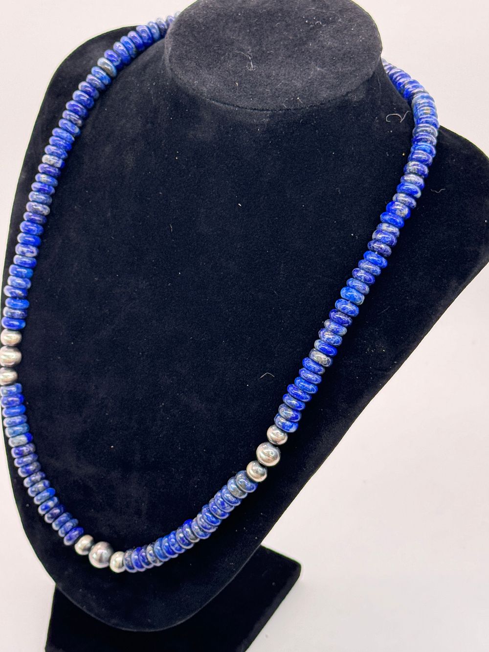 Lot 32: AAA Afghanistan Lapis Lazuli 8mm Rondelle Necklace