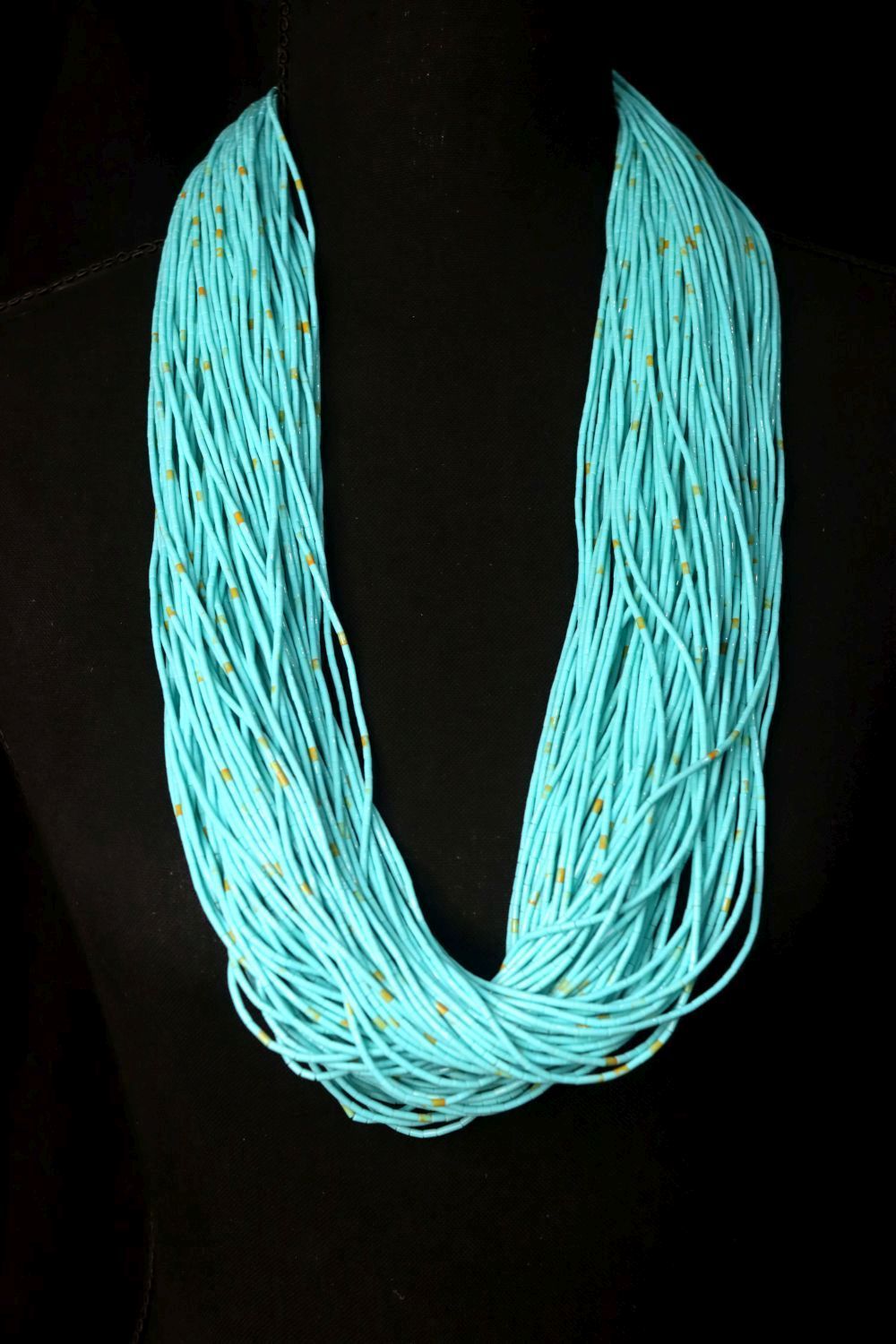 Lot 54: Kingman Turquoise Heishi 100 Strand Necklace