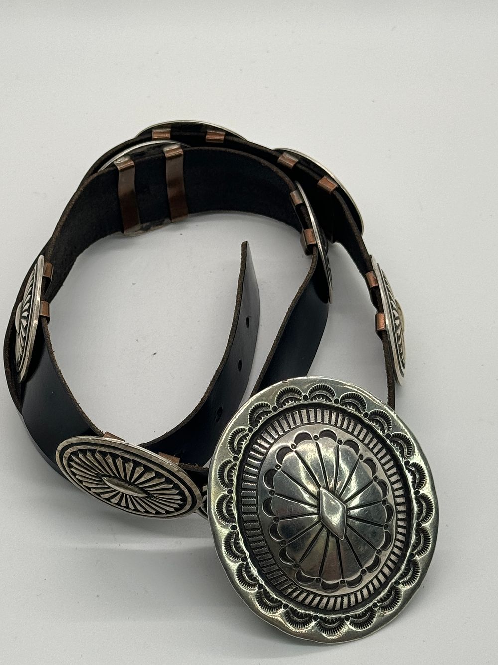 Lot 61: Navajo Vintage Sterling Silver Concho Belt