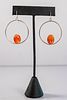 Lot 23a: Unique Circle Red Spiny Oyster Shell Earrings