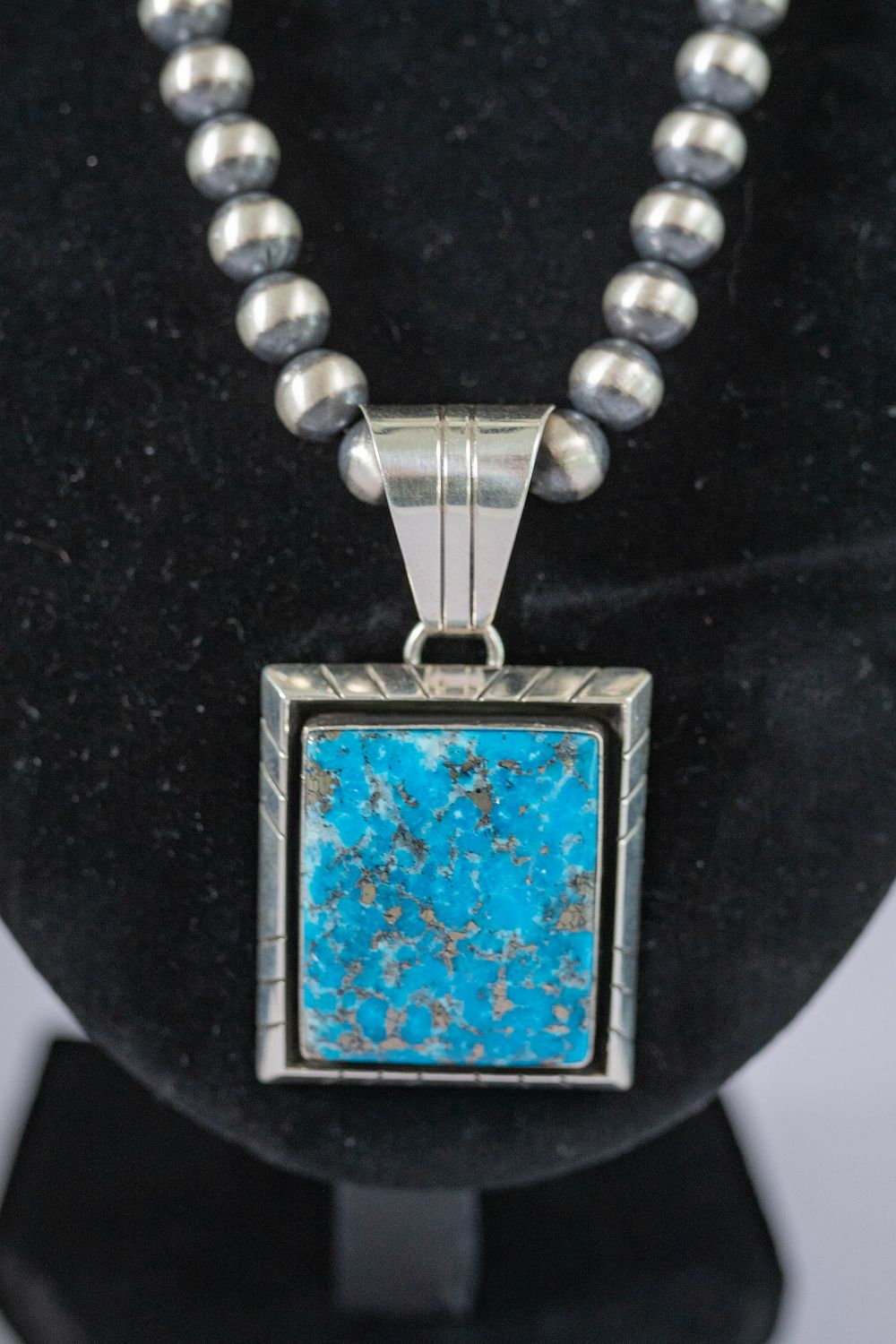 Lot 152: Radiant Persian Turquoise Pendant Necklace