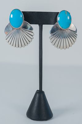 Native American Navajo Vintage Art Nouveau Earrings. Native American Navajo Vintage Art Nouveau 