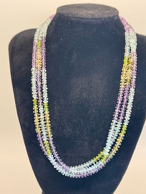 Exquisite Multi-Gemstone 3 Strand Necklace. Exquisite multi-gemstone 3 strand necklace featuring 