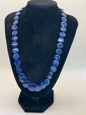 Beautiful Lapis Disc Necklace. Beautiful Afghanistan Lapis Disc Necklace with deep royal blue 