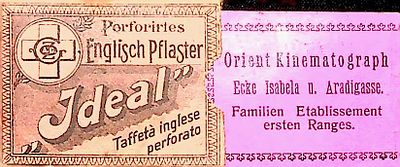 "Porforirtes Englisch Pflaster "Ideal 
פלסתר אנגלי מחורר. על העטיפה הפנימית פרסום של בית 
