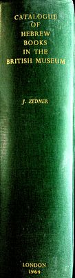 Zedner, Joseph 
Catalogue of the 
