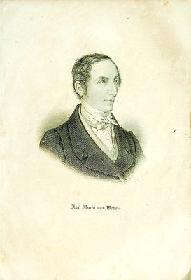 דיוקן חזה של המלחין הגרמני קרל מריה פון ובר (1786–1826) היה גם מנצח, פסנתרן וירטואוז, גיטריסט 