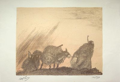 Абель Пан - Библия, Авраам. Литография, подписанная на пластине и карандашом. 
Размеры: 