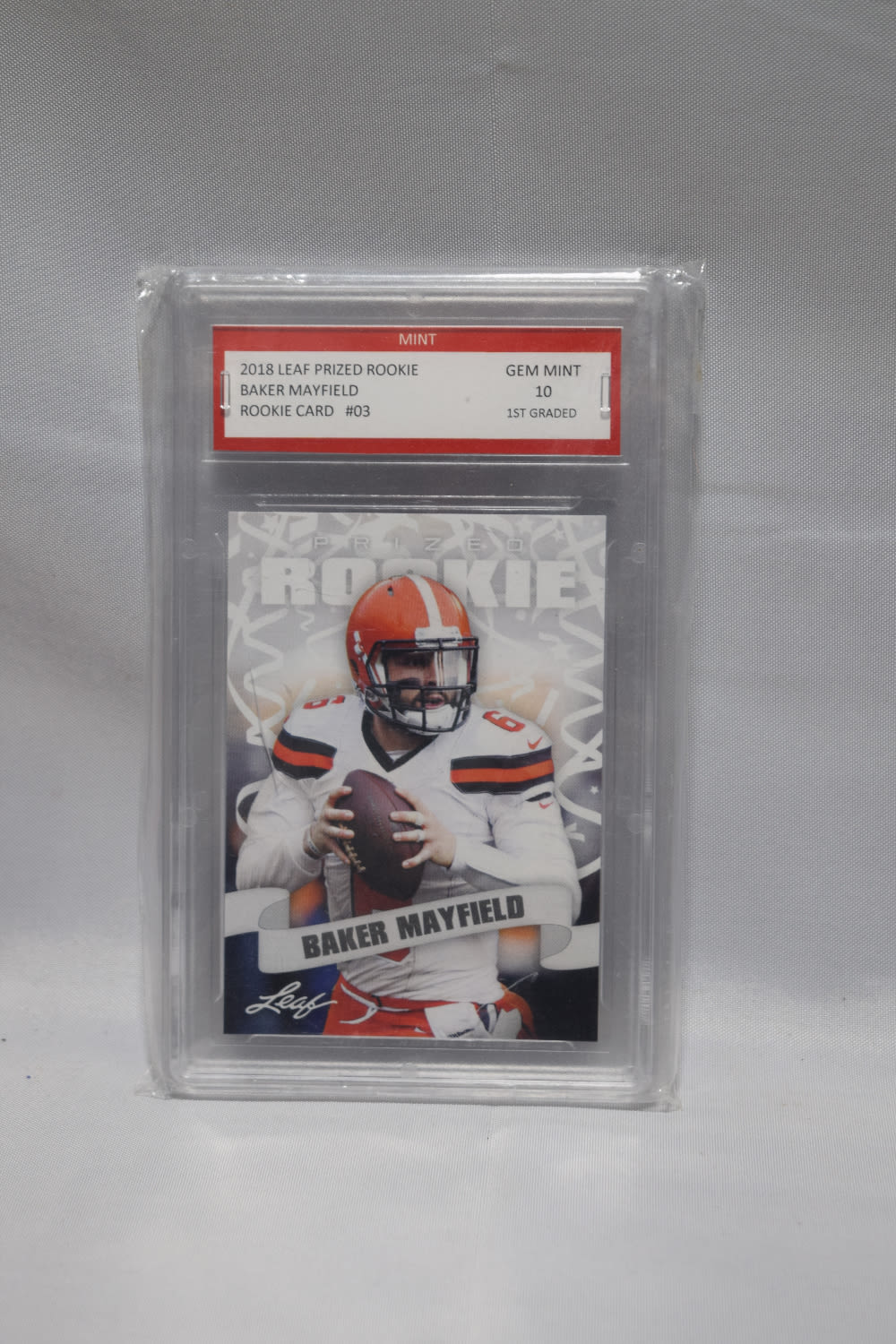 Lot 292: GRADED BAKER MAYFIELD 2018 FOOTBALL CARD