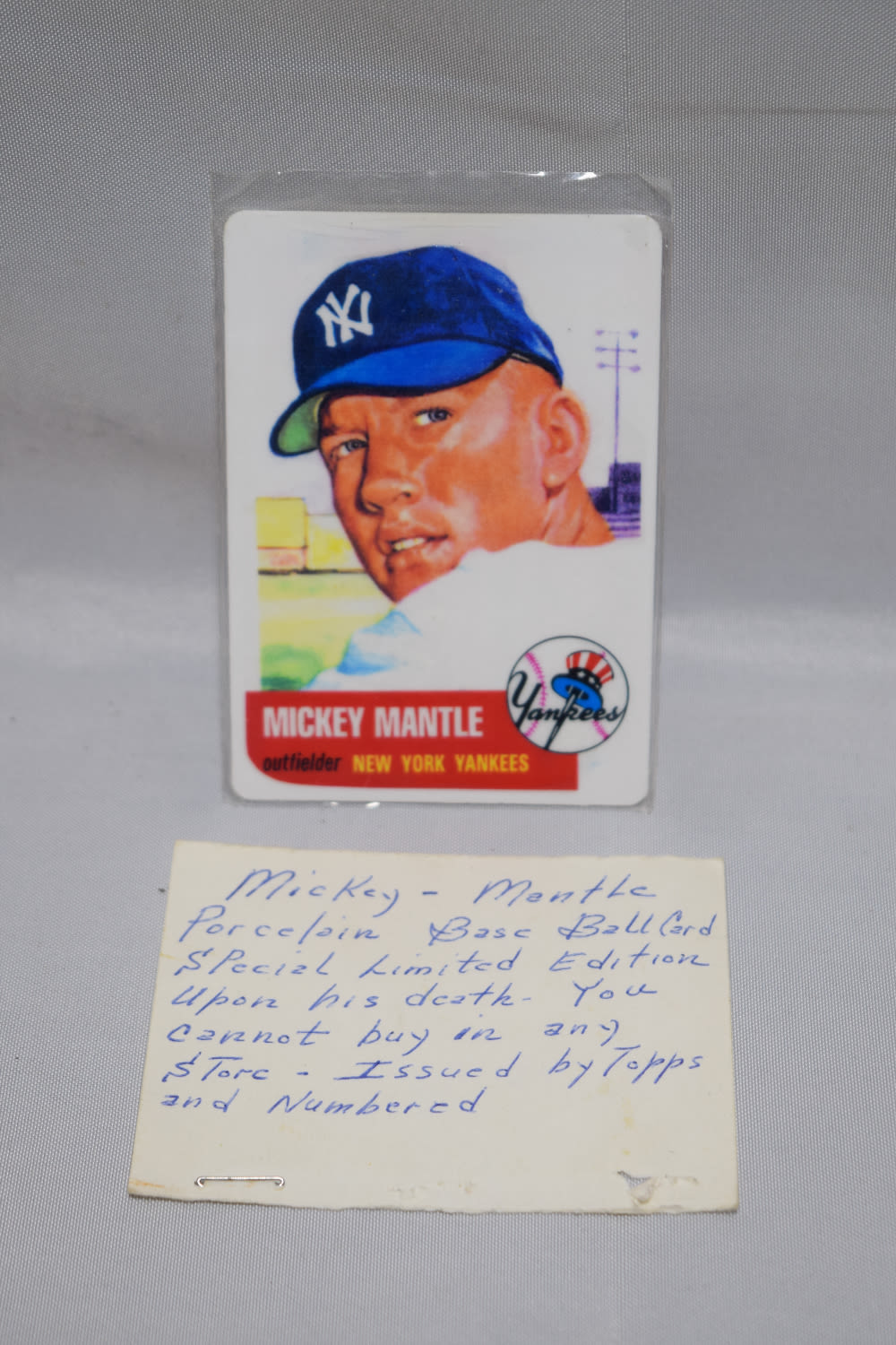 Lot 328: MICKEY MANTLE PORCELEIN BASEBALL CARD