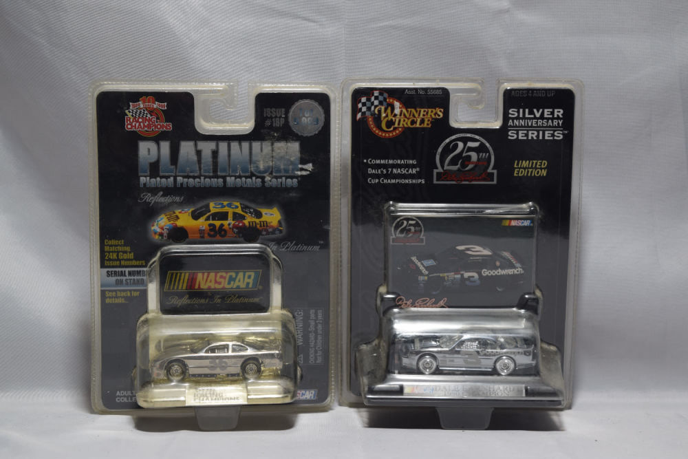 Lot 397: PLATINUM AND SILVER NASCAR COLLECTORS SET OF 2