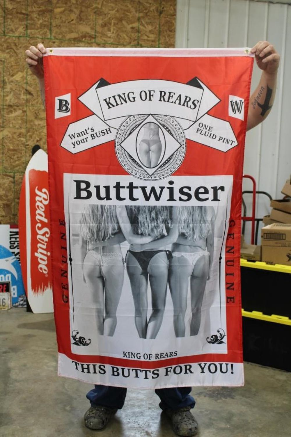 Lot 165: BUTTWEISER FLAG
