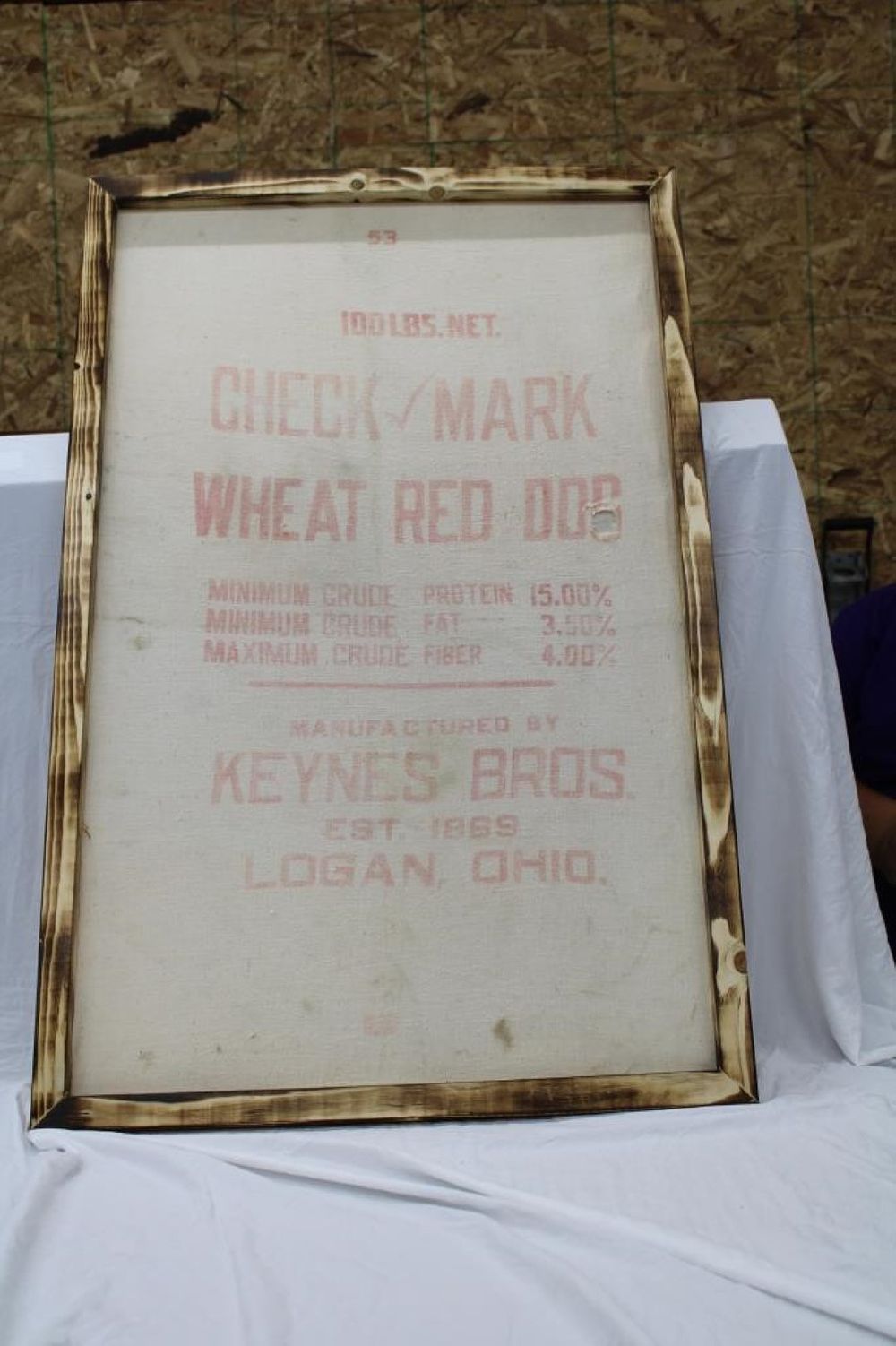 Lot 187: CHECK MARK SACK IN FRAME LOGAN OHIO