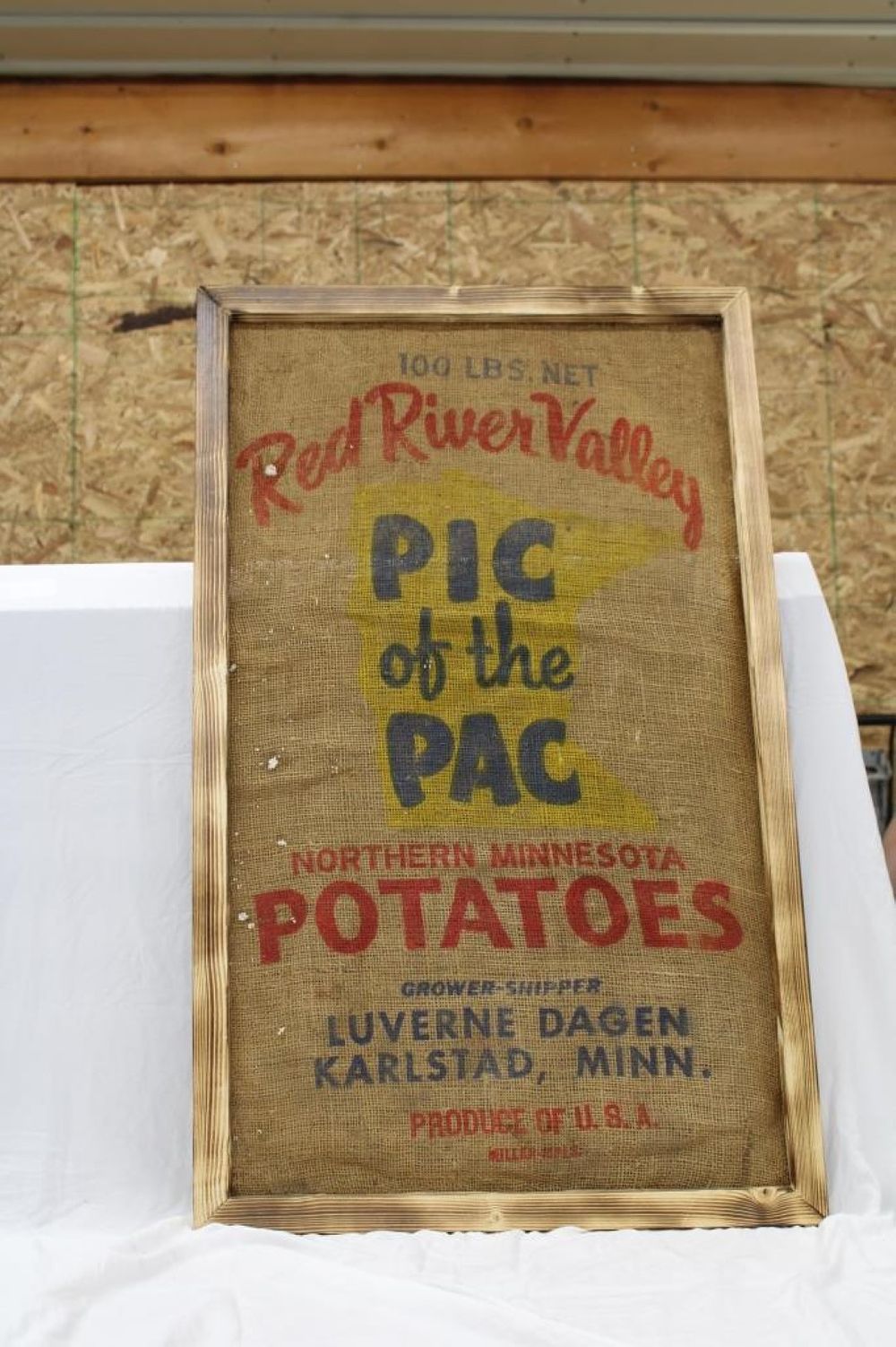 Lot 190: PIC OF THE PAC POTATO SACK IN FRAME