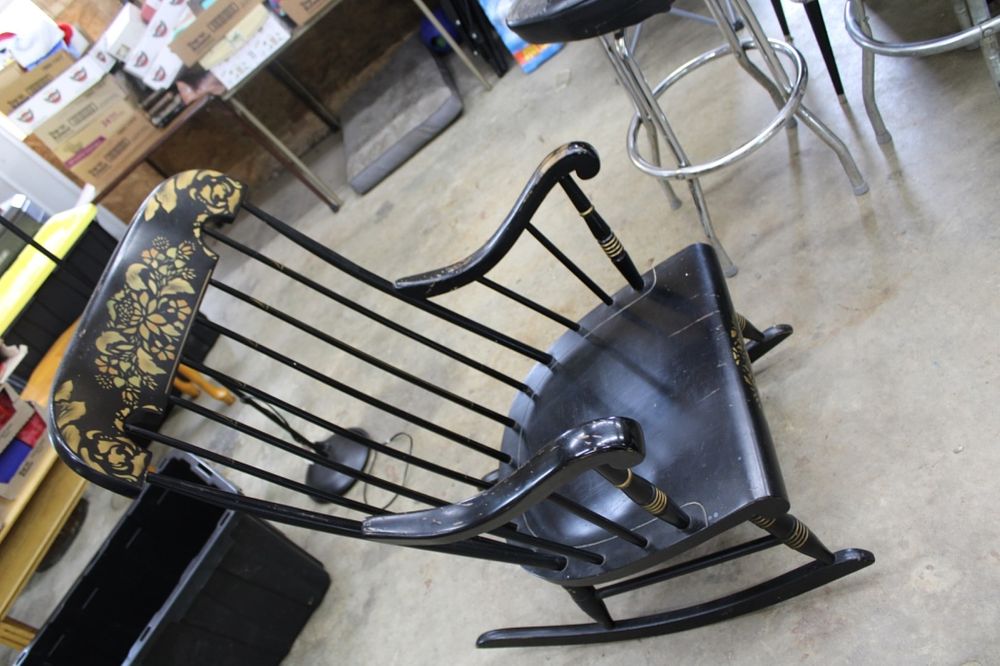 Lot 200: BLACK ROCKING CHAIR