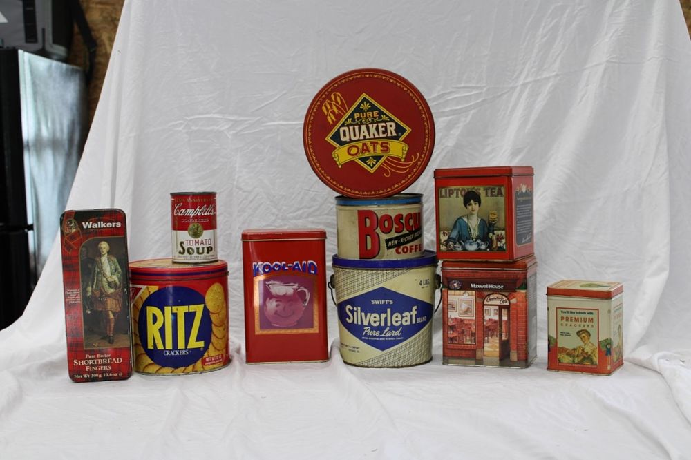 Lot 251: ADVERTISING TINS-RITZ, SOUP, MORE