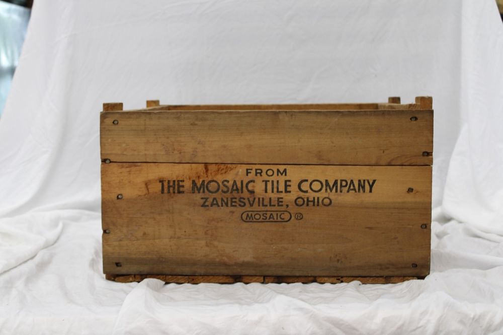 Lot 305: MOSAIC TILE ZANESVILLE OHIO WOODEN CRATE